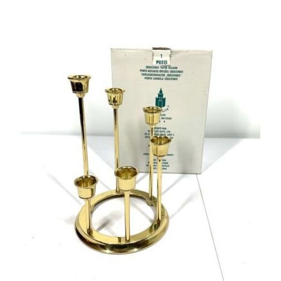 Partylite Vintage Brass Candelabra Crescendo Taper Candlestick Holder - Picture 1 of 3